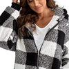 Plaid Hooded Zip-Up Oversized Jacket — Women’s Winter Commute Coat by FitiqueFit