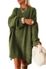 Green Oversize Drop Shoulder Slouchy Sweater Dress by Wild and Free Boutique