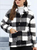 Beautiful Red Women Drop Shoulder Fuzzy Button-Up Jacket Soft And Comfortable Casual Fit Jacket by Stevvex
