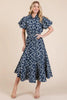 Natural Leaf Pattern Eyelet Lace Puff Sleeve Dress For Women – Elegant and Feminine Eyelet Lace Dress with Puff Sleeves by Stevvex