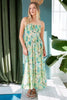 New Summer Floral Smocked Back Ruffled Hem Maxi Cami Dress – Bohemian Elegance, Feminine, Flowy, Comfortable, Effortlessly Chic by Stevvex