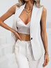 Women's Sleeveless Single-Button Cardigan Jacket – Round Neck by FitiqueFit