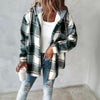Women's Plaid Hoodie Long Sleeve Jacket With Pocket by FitiqueFit