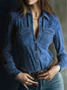 Deerskin Velvet Long Sleeve Patchwork Blouse | Retro Style by FitiqueFit