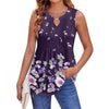 Womens Stylish Casual Floral Sleeveless T-shirt by My Store