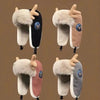 Women's Winter Plush Thickened Warm Deer Antler Hat by My Store