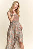Smocked Printed Square Neck Tie Shoulder Cami Dress For Women – Trendy Smocked Cami Dress with Square Neckline, Tie Shoulders, and Playful Print for a Chic Summer Look by Stevvex