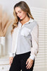 Double Take Color Block Curved Hem Shirt by Wild and Free Boutique