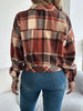 Classic Plaid Button Up Long Sleeve Jacket Women Cozy Trendy Everyday Wear Simple Jacket by Stevvex
