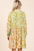 New Summer Floral Button Detail Long Sleeve Shirt Dress For Women – Elegant, Trendy, Fluttering, Feminine & Timeless Chic by Stevvex