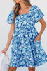 Floral Puff Sleeve Babydoll Mini Dress