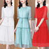 Lotus Leaf Collar Sweet Elegance Chiffon Dress