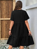 Plus-Size Button-Front V‑Neck Midi Dress by FitiqueFit