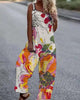 Women's Butterfly Print Overalls – Sleeveless Loose Fit Suspender Pants by FitiqueFit
