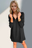 Double Take Textured Zip Long Sleeve Dress Classic Zip-Up Dress for Women Comfortable Outdoor Dress by Stevvex