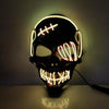 Halloween Scary One-Eyed Pirate Mask Cosplay Led Mask Adult Glowing Mask EL Wire Light Up For Halloween Festival Party Bar by My Store