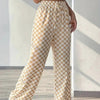 Checkerboard High-Waisted Wide-Leg Pants | 4 Colors S–XL by FitiqueFit