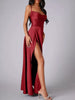 Lace Up Back Split Maxi Dress by Wild and Free Boutique