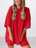 Full Size Half Sleeve T-Shirt and Shorts Set Plus Size by Simply Love