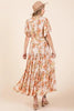 New Summer Floral Tie Waist Flutter Sleeve Tiered Dress – Graceful and Feminine Dress with Bohemian Charm and Flattering Tie Waist by Stevvex