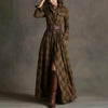 Women's Printed Lapel Slim-Fit Dress – Elegant Commuter Style by FitiqueFit