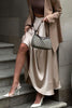 Back Elastic Waist Satin Minx Skirt