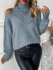 Women’s Elegant Off-Shoulder Turtleneck Sweater — Long Sleeve Knit Top by FitiqueFit