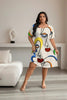 Women’s Casual Printed Round Neck Short Sleeve Dress by FitiqueFit