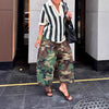 Women's Wide-Leg Cargo-Style Pants with Zipper & Button Detail by FitiqueFit