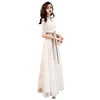 Korean Style Banquet Evening Dress White Lace