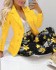 Women's Printed Coat & Trousers Two-Piece Set – 19 Prints, Casual Fashion Suit by FitiqueFit