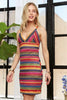 Contrast Striped V-Neck Mini Dress – Bold & Trendy Striped Dress with Flattering V-Neckline and Playful Mini Length for Casual Summer Style by Stevvex