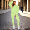 👚 Women's Solid Color Round Neck Pullover Sweatshirt & Pants Set by FitiqueFit