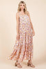 New Summer Flower Print Tiered Sleeveless Empire Maxi Dress – Elegant and Flattering Floral Dress with Empire Waist by Stevvex