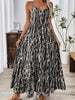 Elegant Black Printed Maxi Dress Chic Charming Long Dress For Women by Stevvex