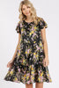 New Summer Flower Print Round Neck Flutter Sleeve Tiered Dress For Women – Feminine, Trendy, Romantic & Flattering Design by Stevvex