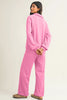 Dark Khaki Polo Collar V Neck Pullover and Drawstring Sweatpants Set by Wild and Free Boutique