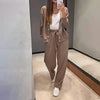 Casual Knit Cardigan With Pocket & Drawstring Lounge Pants by FitiqueFit