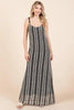 Plus Size Striped Scoop Neck Beaded Strap Maxi Cami Dress – Elegant and Stylish Cami Dress , Beaded Straps, and Flattering Scoop Neckline by Stevvex