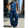 Women's Sleeveless Cardigan Top & Pants Two-Piece Set by FitiqueFit