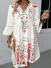 Exquisite Summer Feminine Lace Detail Printed Dress Chic Midi Lightweight Dress by Stevvex