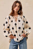 BiBi Polka Dot Exaggerated Balloon Sleeves Blouse by FitiqueFit