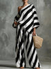 Women's Retro Striped Batwing Top & Wide-Leg Pants Set – Vintage 2-Piece by FitiqueFit