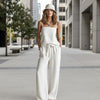 Women's Spaghetti Strap Cami Top & Wide-Leg Pants Two-Piece Set by FitiqueFit