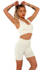 Seamless Ribbed Built Bra Tank Top – Women's Longline Workout Crop Top by FitiqueFit