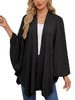 Solid Color Tie-Front Knit Cape Top by Wild and Free Boutique
