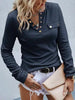 Knitted Buttoned Long Sleeve Pullover — Autumn & Winter Knitwear by FitiqueFit