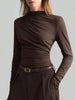 Elegant Drape Front Long Sleeve T-Shirt by Simply Love