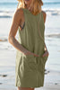 Lovelet Round Neck Sleeveless Romper with Pockets