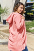 Red Double Take Full Size Hooded Teddy Bear Jacket with Thumbholes Ultra-Cozy & Stylish Comfortable Outerwear by Stevvex